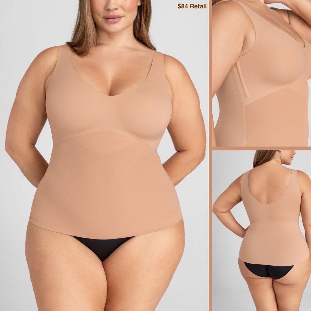 HONEYLOVE LiftWear Tank Sze 1X Tan Nude Shapewear Compression Minimalist Neutral
